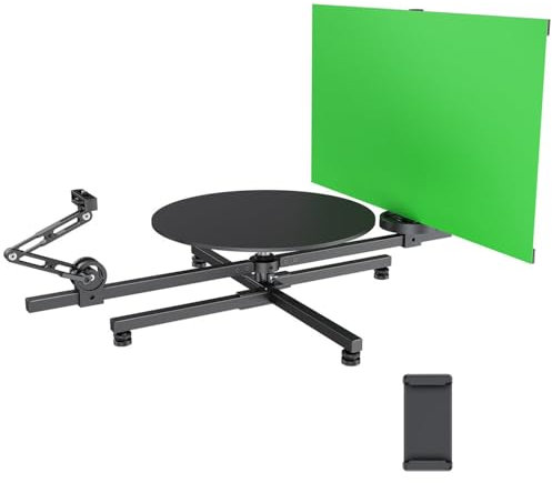 Plataforma giratoria de 360° para cámara, equipo de video profesional, plataforma de grabación panorámica con bloqueo de seguridad.
