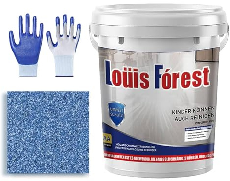 Louis Forest Epoxid-Bodenfarbe, Epoxid-Bodenfarbe, selbstnivellierende Beschichtung, geeignet für den Innen- und Außenbereich (Blau-B, 1 Liter)