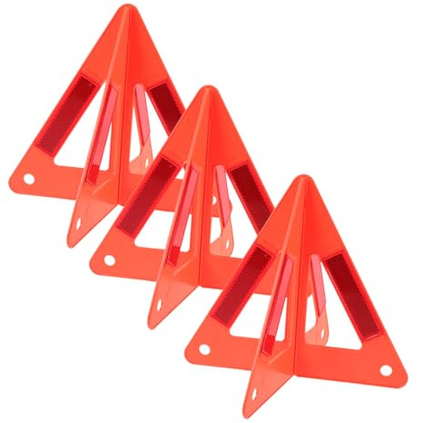 BUGUUYO 3piezas Triángulos De Advertencia Plegables Para Coche Reflectantes y Homologados Señales De Seguridad Compactas y Ligeras Para Emergencias y Averías Carretera