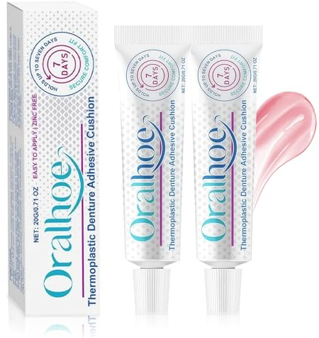 2x20g Adhesivo para postizas dentaduras,Crema adhesiva profesional para dentaduras postiza,Crema Fijadora Para Postizas Dentadura sefecto rápido y duradero,Estremamente robusto