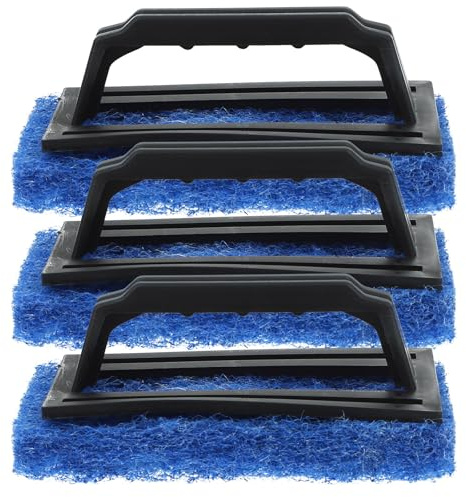 Angoily 3 Pinceles de Serigrafía Mango Azul Resistentes al Desgaste, Estropajo para Limpieza de Tinta, Accesorios de Serigrafía Profesionales para Impresión Textil y Manual, Uso