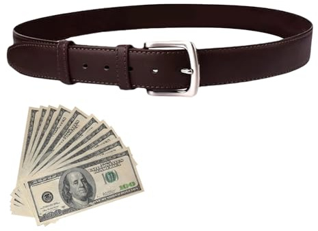 Cinturón de dinero para viajes, cinturón de viaje para hombres | Cinturón de piel sintética para dinero de seguridad - Cinturón de viaje antirrobo de PU con cremallera para guardar y ocultar objetos