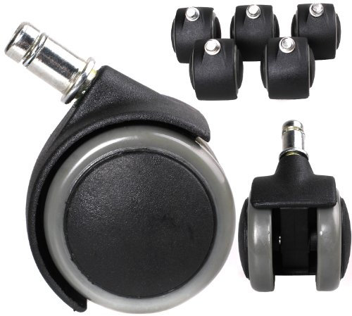 HIMRY KXD3200 - Ruedas para silla de oficina (5 unidades, 11 mm), color gris