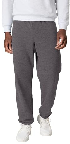 Hanes Fleece Sweatpants, Ecosmart Athletic Lounge Pants for Men, 32 (1 Or 2 Pack) Pantalones Deportivos, Color Gris Oscuro Jaspeado, M para Hombre