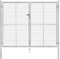 vidaXL Gartentor Verzinkter Stahl 306 x 200 cm Silber