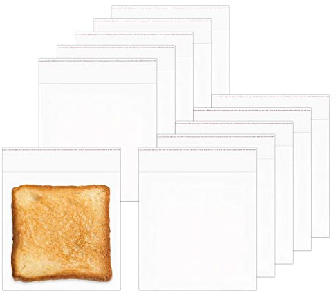 Clear Adhesive Cellophane Bags 6x6 100pcs Self-Adhesive Cello Bags 50µm Transparent Self Sealing Poly Bags OPP Square Plastic Bags for Bakery Cookies Candies Chocolates