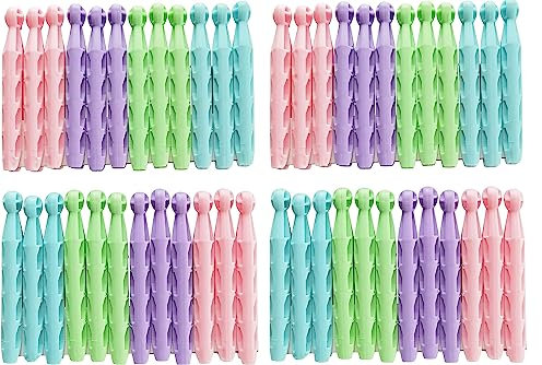 Karrma Ltd. 48pk Plastic Dolly Pegs | Strong and Reusable Indoor/Outdoor Heavy Duty Dolly Pegs