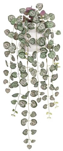 Hollyone Trailing Artificial Plants Decorative Fake Potted Plants, String of Hearts Plants Indoors Outdoors, Faux Trailing Plants for Home, Wall, Living Room, Bedroom, Office Decorations