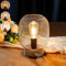 JHY DESIGN Lampada da comodino touch, in metallo, a batteria, con lampadina LED, senza fili, per matrimoni, terrazze, interni ed esterni (rotonda)