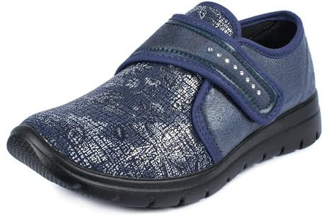Aerosoft Scarpa Bassa da Donna Stretch 19 con Plantare Estraibile Antiscivolo (Blu 24, 39)