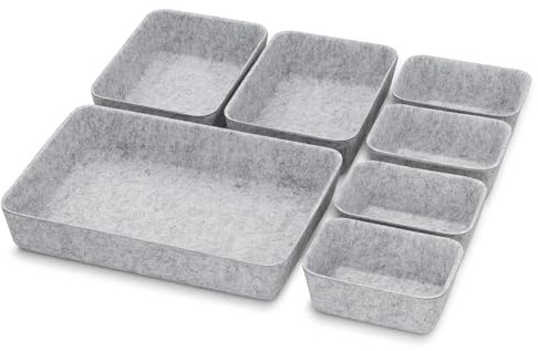 helit H6131082 – Skrivbordsorganisatör Lådinsats, 7 delar, filt, förvaringslåda