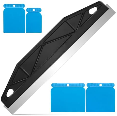Paint Trim Guard,12 Inch Paint Edging Tool,Stainless Steel Paint Shield with 4 Pcs Plastic Scrapers, Cutting in Tools for Painting, Repairing Cutting Wallpaper