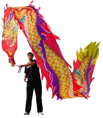 Dragon Ribbon Poi Med Förvaringsväska, Dragon Poi För Outdoor Fitness Stage Prop-set, Jongleringsset För Vuxna(Red,26 ft)