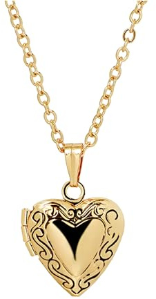 Accessoires Filles 925 Collier de médaillon à Coeur en Argent Sterling pour Les Femmes, Collier de Pendentif Photo en Forme de Coeur