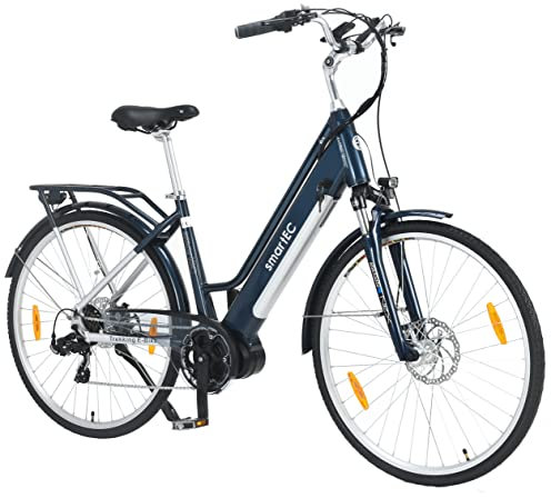 smartEC TrekX-28MD Damen Elektrofahrrad 250W Mittelmotor Li-Ion-Akku 36V/13Ah 28Zoll Reichweite 90km bis 25km/h Trekking