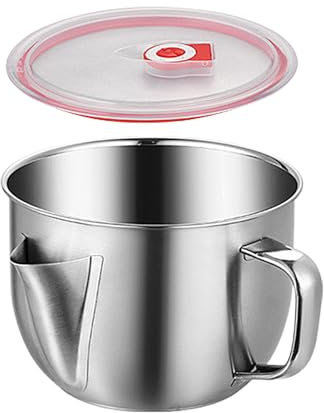 Séparateur De Sauce En Acier Inoxydable - Puche De Séparateur De Graisse 280g | Récipient De Graisse Avec Couvercle | Escpice De Viande Pour Graisse Avec Poignée | Grease De Soupe Oil Et Gadgets De