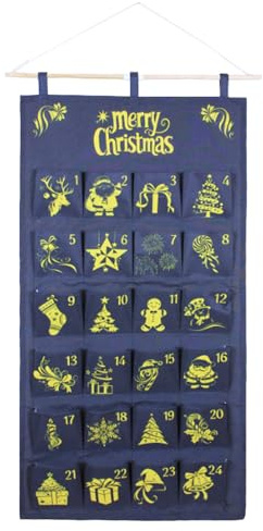 Calendrier De L Avent De Poche 2025,Sac De Stockage De Noël 24 Jours | Sac Murale Calendrier De Poche Pour Décoration De Fêtes | Pour Salle De Classe Maternelle Chambre Chambre De Bébé Salon Bonbons C