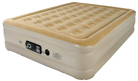 Serta Raised Air Mattress with Never Flat Pump | Size: Queen 18 | Luxury Inflatable Mattress - Built in Air Pump to Ensure a Good Night’s Rest | Heavy Duty Blow Up Mattress with Self Inflating Pump