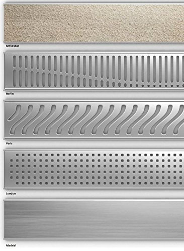 Additional option for tiled shower element - stainless steel channel 40 cm - Decoration please specify