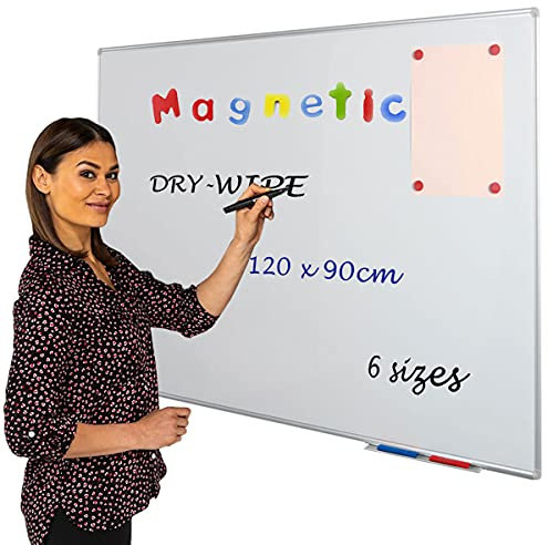 Wonderwall Magnetic Whiteboard 120 x 90 cm - Aluminium Frame Dry Wipe Board
