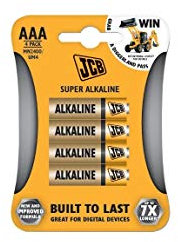 S5337 JCB AAA Super Alkaline Batteries - Pack of 4