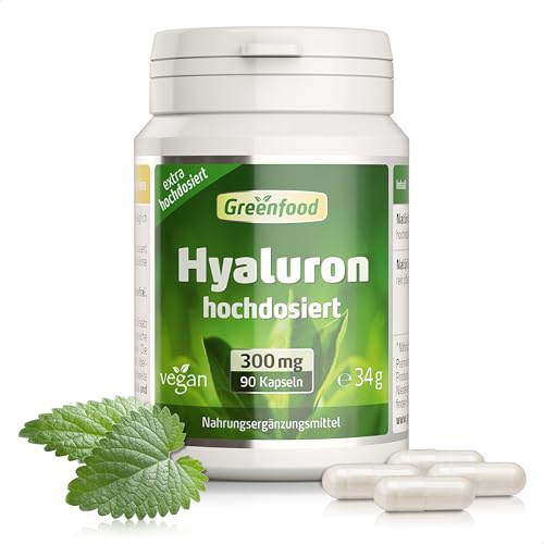 Hyaluron, 300 mg, extra hochdosiert, 90 Kapseln - OHNE künstliche Zusätze