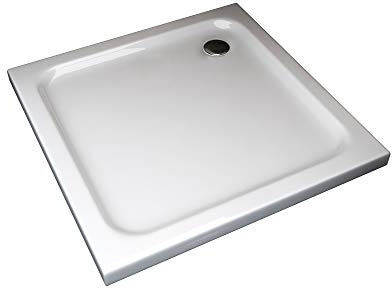 ABS Duschwanne quadratisch 80x80 h.5 cm, inklusive Ablaufgarnitur