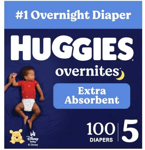 Huggies Overnites Diapers Size 5, 100 Count (2 Packs of 50)