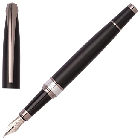 Cerruti 1881 Pluma estilográfica Abbey negro mate | Instrumento de escritura icónico | Caja de regalo