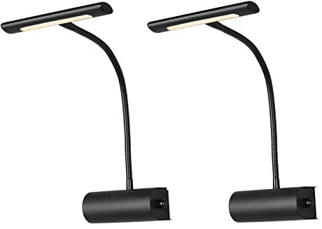 meineWunschleuchte 2er SET dimmbare Bilderleuchten mit Flexarm in Schwarz matt, Breite 18cm