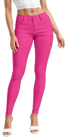Hybrid & Company Womens Hyper Ultra Stretch Comfy Skinny Leg Work Casual Pants P44876SK NEON Fuchsia M