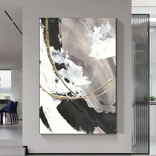 Pintura al óleo abstracta sobre lienzo, decoración de restaurante grande, arte de pared, cuadro de pared nórdico, póster, impresión en lienzo, decoración del hogar, 40x67cm (16x26in) sin marco