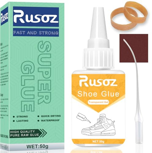 Rusoz Skolim Extra Stark Vattentät, 50 g Transparent Skosula Lim för Professionell Skoreparation - Vattentät för Sneakers, Läderskor, Stövlar, Läder, Gummi