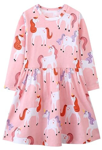 FILOWA Vestido para Niña Sin Mangas Algodón Verano Falda, 2-9 años | Flores Dibujos Raya Animal Patrón, Verano Sin Mangas Vestidos, Primavera Casual Playa Fiesta Cumpleaños Ropa, Suave, Cómodo