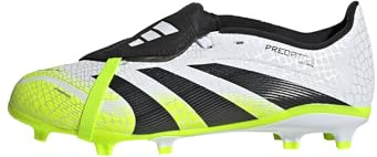 adidas Unisex League Fold-Over Tongue Firm Ground/Multi Ground Football Boots Kids, Cloud White/Core Black/Lucid Lemon, 5 UK