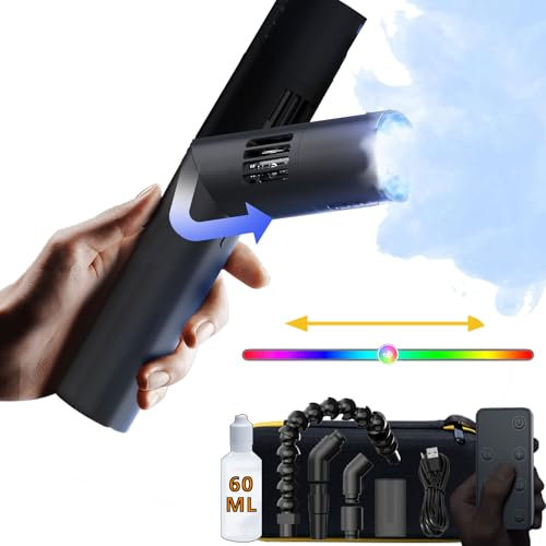 COLBOR CF5 Máquina de humo,Portatil 40W Mini Máquina niebla,Remoto Inalámbrico control, asa abatible. Puede ser utilizado para Fotografía,Fiestas,Halloween,Bodas,Escenario