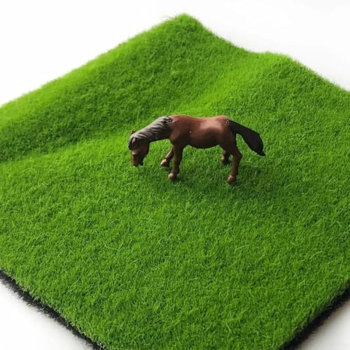 Getdoublerich Artificial Grass, 1x1m Garden Outdoor Green Fake Lawn Turf Pile Thick Natural Looking Green Turf Artificial Turf Roll for Patio Garden Lawn(0.5 * 0.5M)