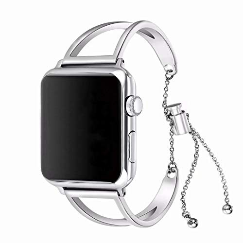 Armband i rostfritt stål kompatibelt med Apple Watch-armband 38 mm, 40 mm, 41 mm, 42 mm, 44 mm, 45 mm, 46 mm, 49 mm, glitter metall klockarmband justerbart kompatibelt med iWatch Ultra 1/2-serien SE/1