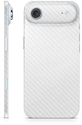 Carbon Fiber Phone Skin Compatible with Apple iPhone Air - Solid White - Premium 3M Vinyl Protective Wrap Decal Cover - Easy to Apply | Crafted in The USA by MightySkins