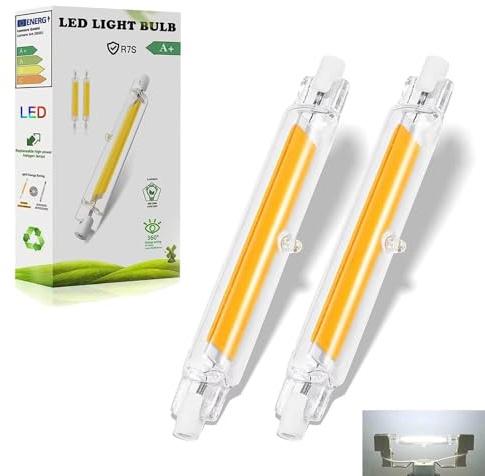 Dvnoua R7S LED Bulb 78mm 10W Dimmable (100W Equivalent), R7S Bulb 78mm LED Dimmable Cool White 6000K 1000LM, Flicker-Free, 360° Light Angle, Energy Saving R7s Floodlight, 2 Pack