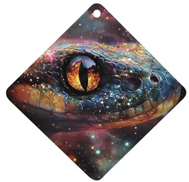 Snake Face Galaxy Car Air Freshener with Picture Ocean Scents Aromatherapy Tablets Hanging Accessories
