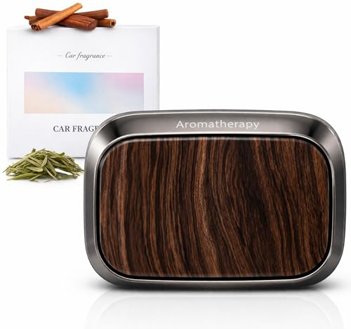 Désodorisant Voiture pour Grille d’Aération en Ébène, Diffuseur de Parfum Auto avec Clip, 2 Recharges Cologne & Thé Blanc, Parfum Voiture Longue Durée, Neutraliseur d’Odeurs pour Auto SUV Camion
