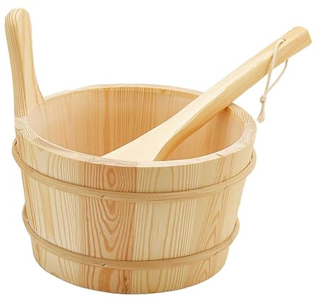 Gcljlmy Cubo de sauna portátil con cucharón para sauna, portátil, versátil, con asa, cubo de agua para saunas domésticas, habitaciones, centros de spa