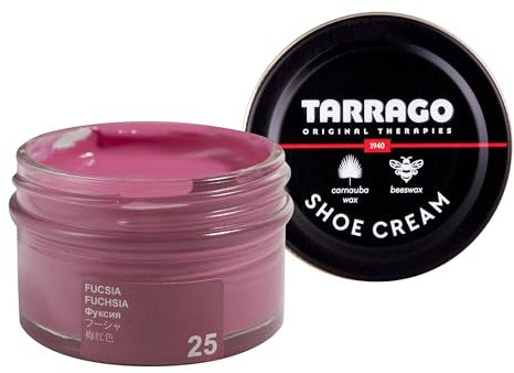 Tarrago |Shoe Cream 50 ml | Crema para Zapatos, Bolsos y Accesorios de Cuero y Cuero Sintético (Fucsia 25)