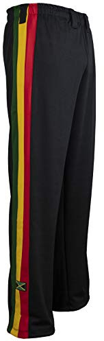 Unisex Black Reggae Adult Jamaica Sport Abadas Martial Art Track Trousers Pants (Jamaican, Reggae) - XS