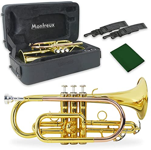 Montreux Student Sib Cornet pour débutants avec étui de protection léger, embouchure - Laiton laqué, pavillon 4,75 pouces / 12 cm, si bémol
