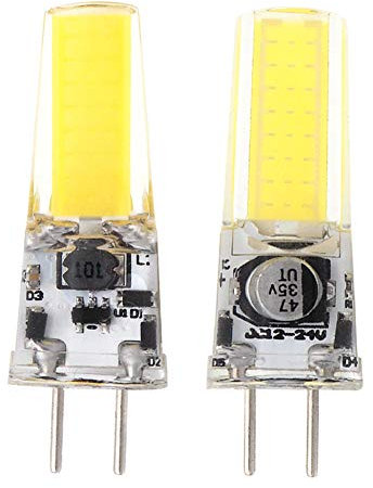 GRV GY6.35 COB 2508 3W AC12V DC12~24 V Schrank LED Silikon Licht Kristall 30W Leuchtmittel Halogen Track Ersatz, Weiß, 2er-Packung