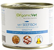 OrganicVet Katze NassfutterSensitive Sensitive Seefisch mit Naturreis, 6er Pack (6 x 200 g)