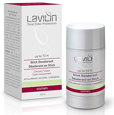 Lavilin Deodorante stick per ascelle da donna, protezione 72-ore, il modo migliore e diverso per prevenire gli odori sgradevoli, privo di alcool, parabeni e alluminio, senza crualty