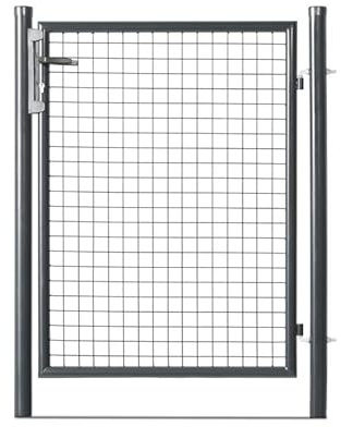 EASY CLOTURE Portillon grillagé en Acier galvanisé Maille 50 x 50 Passage 1m x 1m20 Gris Anthracite